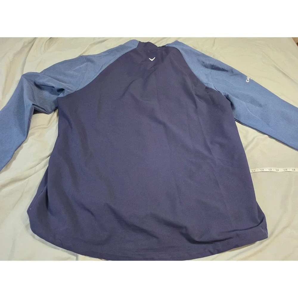 Callaway Weather Series Swing Tech Mens XL Quarter Zip Golf Pullover Blue Navy